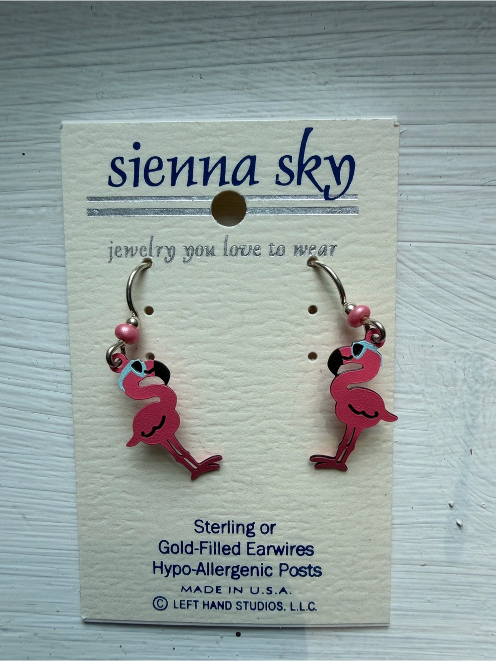 Sienna Sky Pink Flamingo Enamel Drop Earrings